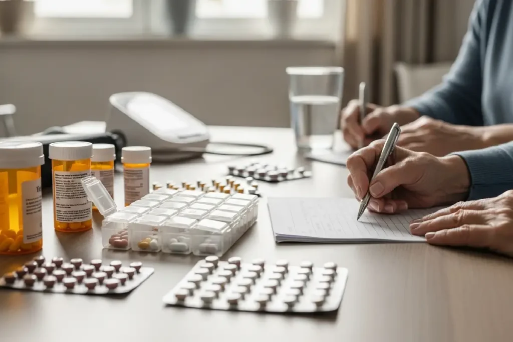 Senior woman smiling while receiving in-home companion care support